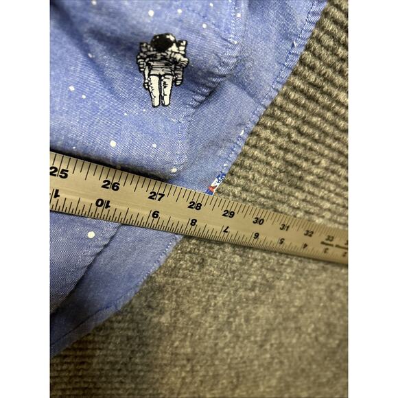 Mad Engine Mens Button Up Shirt Size Small Novelty Nasa Astronauts Short Sleeve - Picture 8 of 8